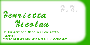 henrietta nicolau business card